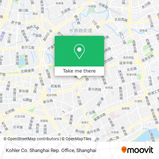 Kohler Co. Shanghai Rep. Office map