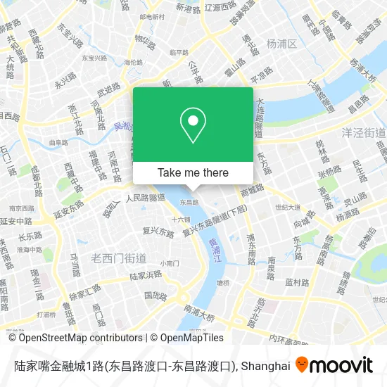 陆家嘴金融城1路(东昌路渡口-东昌路渡口) map
