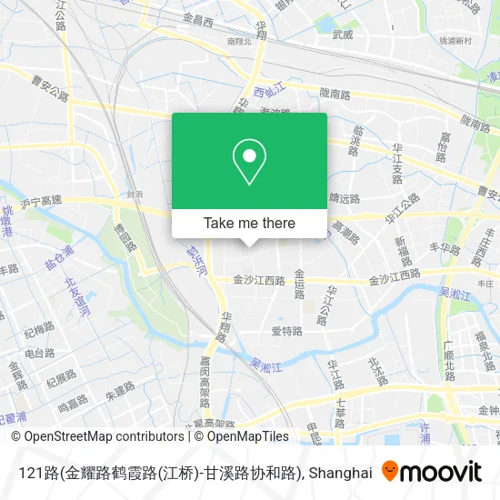 121路(金耀路鹤霞路(江桥)-甘溪路协和路) map