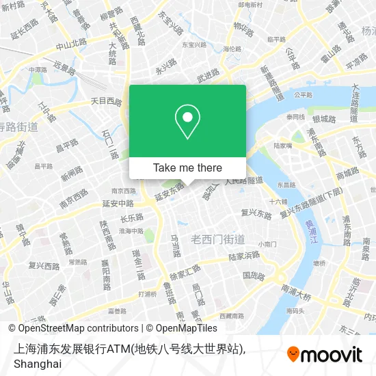 上海浦东发展银行ATM(地铁八号线大世界站) map