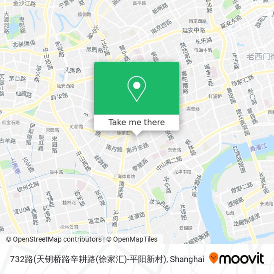 732路(天钥桥路辛耕路(徐家汇)-平阳新村) map