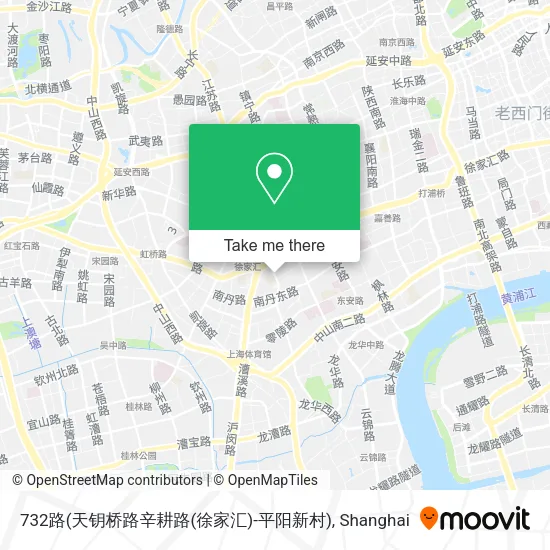 732路(天钥桥路辛耕路(徐家汇)-平阳新村) map