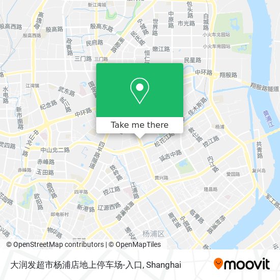 大润发超市杨浦店地上停车场-入口 map