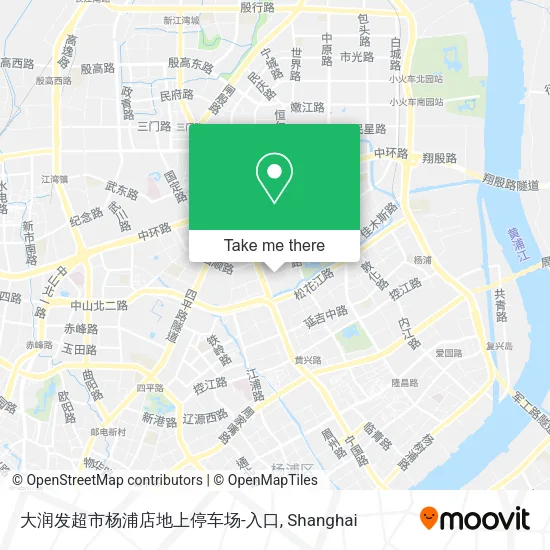 大润发超市杨浦店地上停车场-入口 map