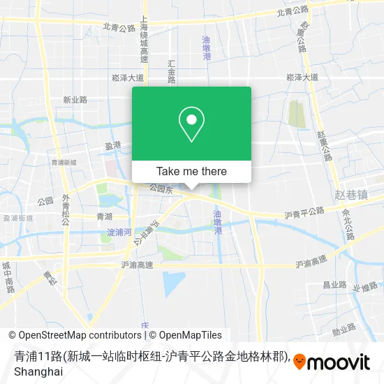 青浦11路(新城一站临时枢纽-沪青平公路金地格林郡) map
