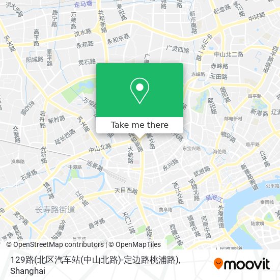 129路(北区汽车站(中山北路)-定边路桃浦路) map