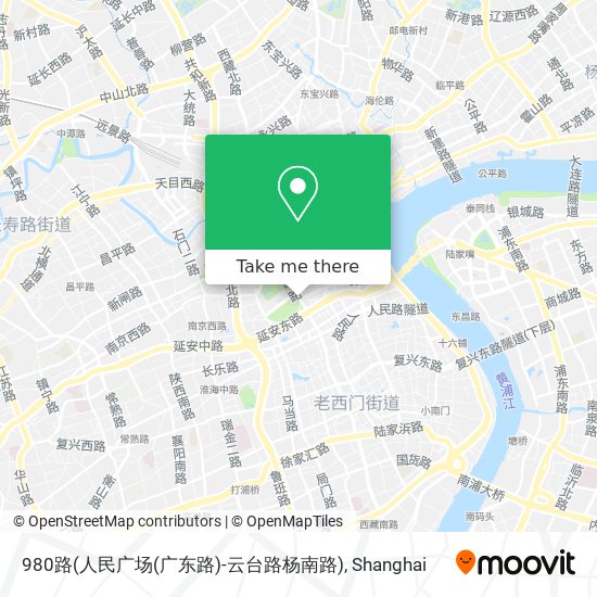980路(人民广场(广东路)-云台路杨南路) map