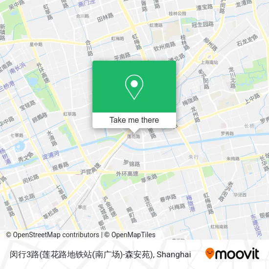 闵行3路(莲花路地铁站(南广场)-森安苑) map