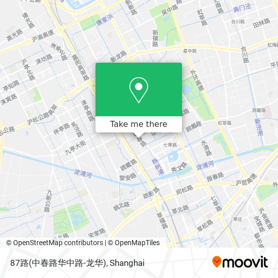 87路(中春路华中路-龙华) map