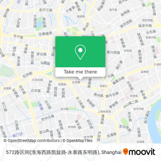 572路区间(淮海西路凯旋路-永泰路东明路) map