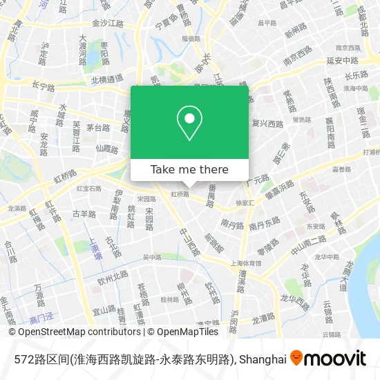 572路区间(淮海西路凯旋路-永泰路东明路) map