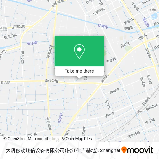 大唐移动通信设备有限公司(松江生产基地) map