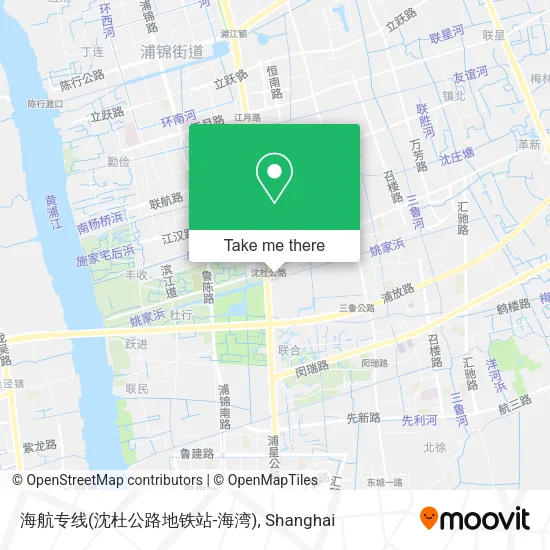 海航专线(沈杜公路地铁站-海湾) map