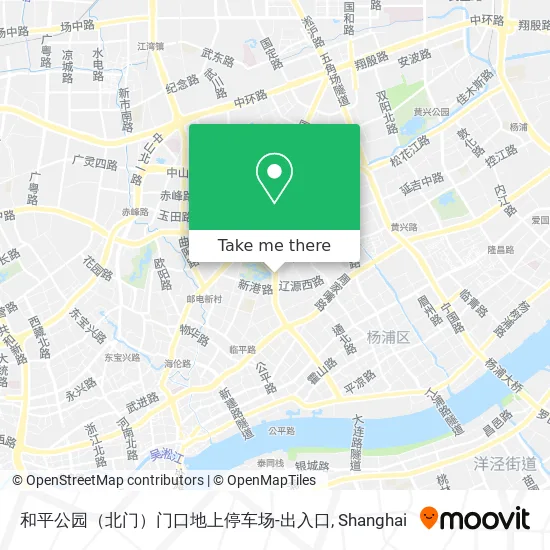 和平公园（北门）门口地上停车场-出入口 map