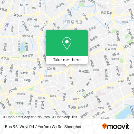 Bus 96, Wuyi Rd / Yan'an (W) Rd map
