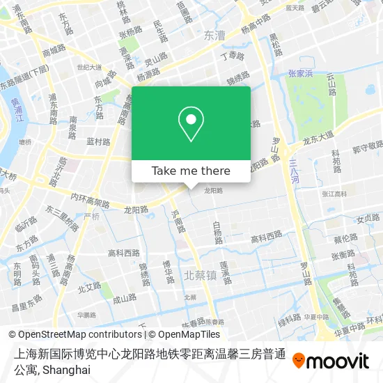 上海新国际博览中心龙阳路地铁零距离温馨三房普通公寓 map