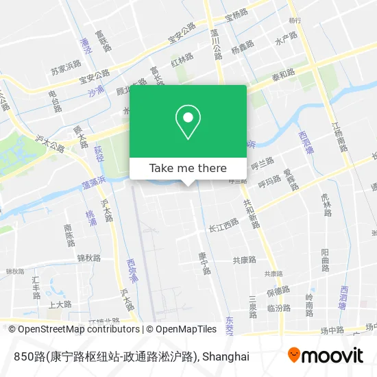 850路(康宁路枢纽站-政通路淞沪路) map