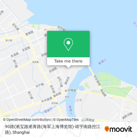 90路(淞宝路淞青路(海军上海博览馆)-靖宇南路控江路) map