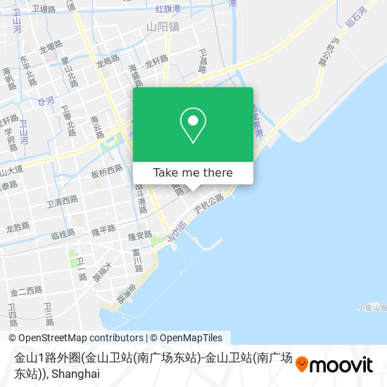 金山1路外圈(金山卫站(南广场东站)-金山卫站(南广场东站)) map