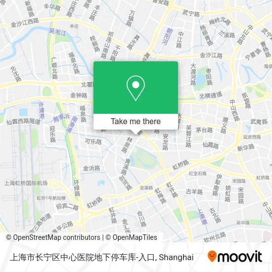 上海市长宁区中心医院地下停车库-入口 map