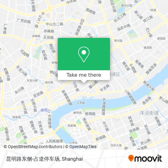 昆明路东侧-占道停车场 map