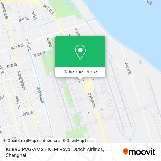 KL896 PVG-AMS / KLM Royal Dutch Airlines map