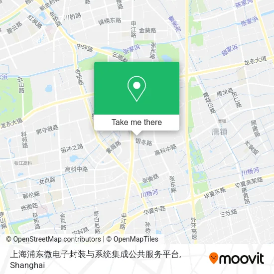 上海浦东微电子封装与系统集成公共服务平台 map