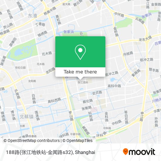 188路(张江地铁站-金闻路s32) map