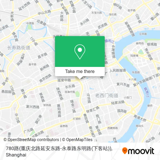 780路(重庆北路延安东路-永泰路东明路(下客站)) map