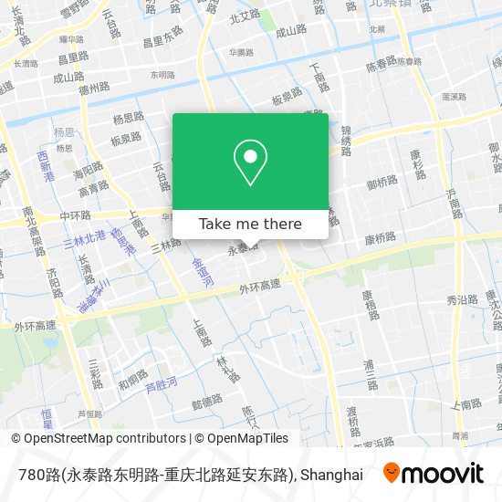 780路(永泰路东明路-重庆北路延安东路) map