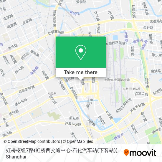 虹桥枢纽7路(虹桥西交通中心-石化汽车站(下客站)) map