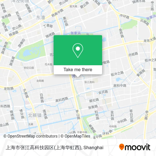 上海市张江高科技园区(上海华虹西) map
