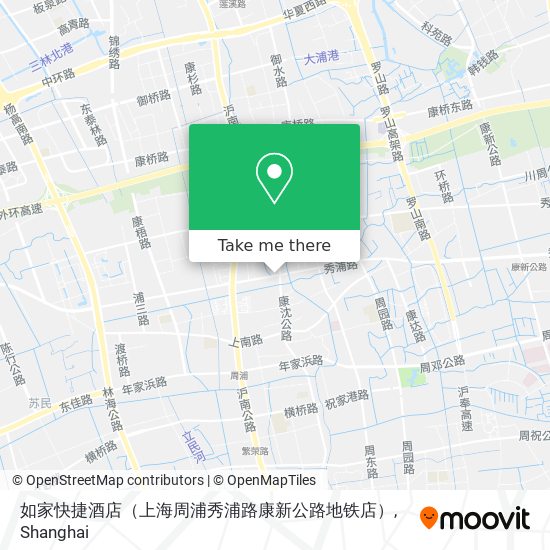 如家快捷酒店（上海周浦秀浦路康新公路地铁店） map