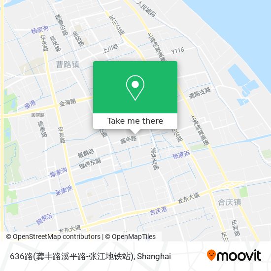 636路(龚丰路溪平路-张江地铁站) map