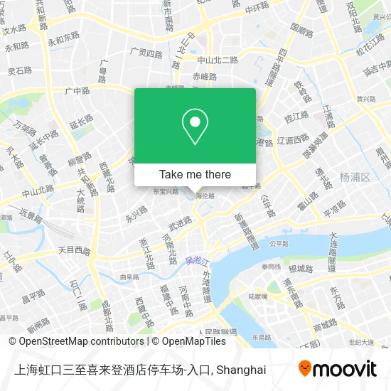 上海虹口三至喜来登酒店停车场-入口 map