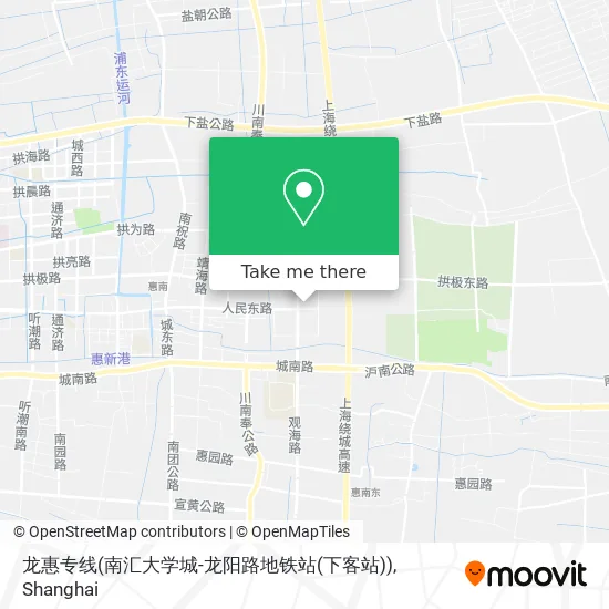 龙惠专线(南汇大学城-龙阳路地铁站(下客站)) map