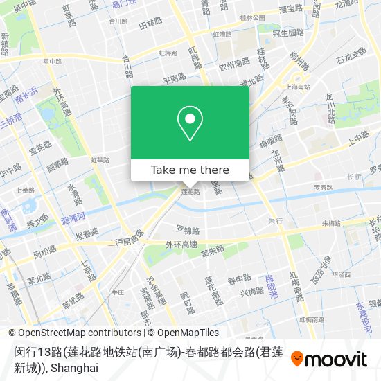 闵行13路(莲花路地铁站(南广场)-春都路都会路(君莲新城)) map