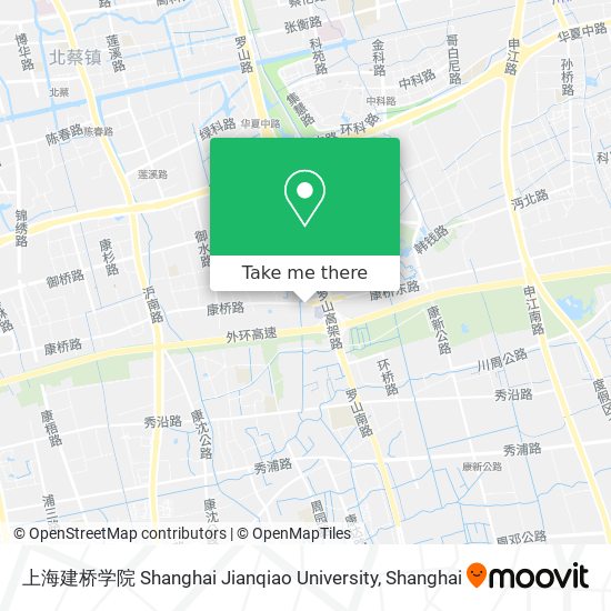 上海建桥学院 Shanghai Jianqiao University map