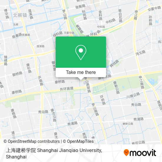 上海建桥学院 Shanghai Jianqiao University map