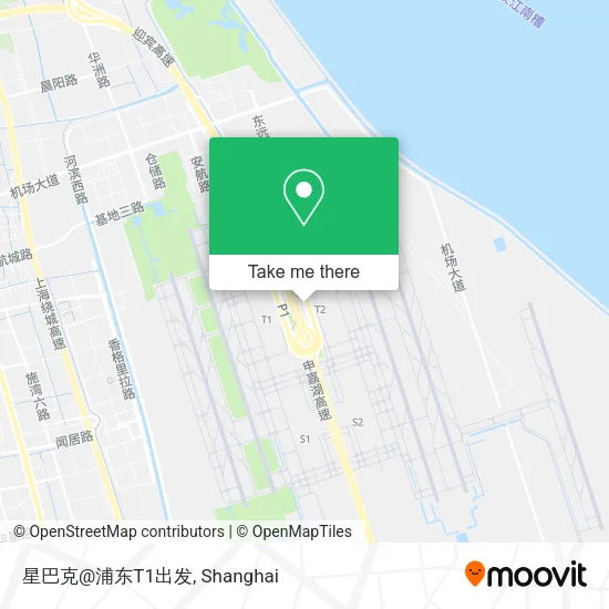 星巴克@浦东T1出发 map