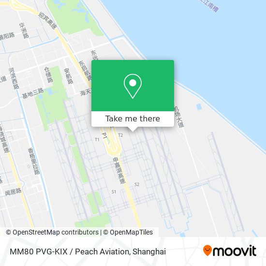 MM80 PVG-KIX / Peach Aviation map