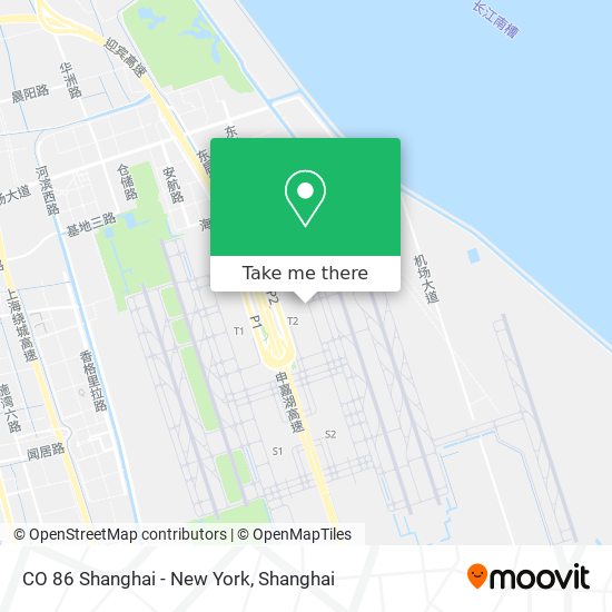 CO 86 Shanghai - New York map