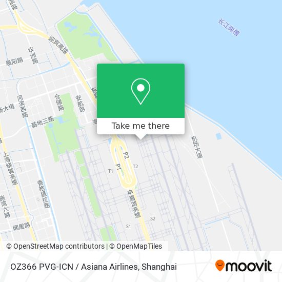 OZ366 PVG-ICN / Asiana Airlines map