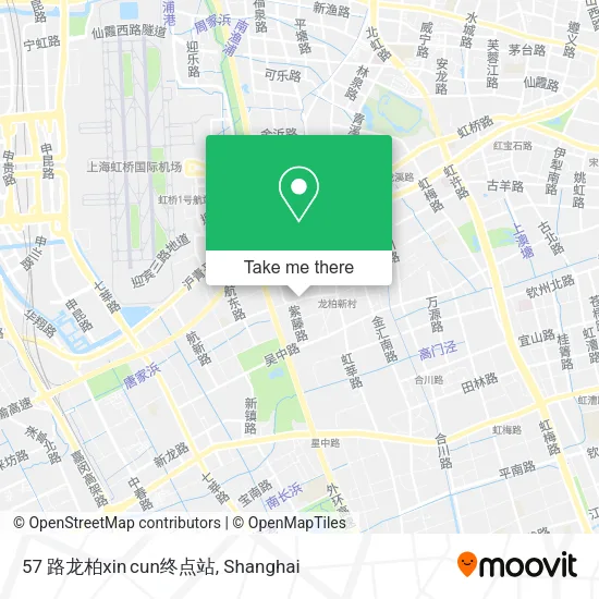 57 路龙柏xin cun终点站 map