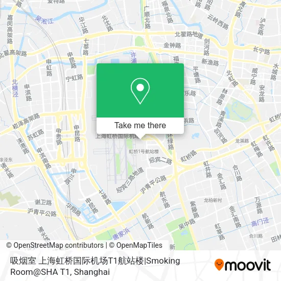 吸烟室 上海虹桥国际机场T1航站楼|Smoking Room@SHA T1 map