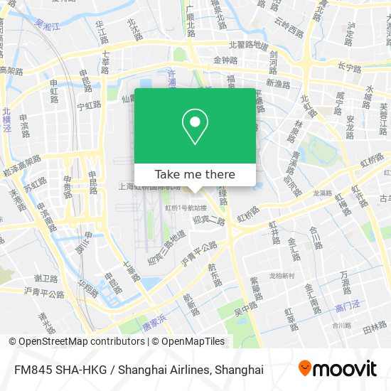 FM845 SHA-HKG / Shanghai Airlines map