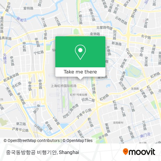 중국동방항공 비행기안 map