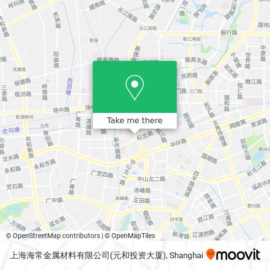 上海海常金属材料有限公司(元和投资大厦) map