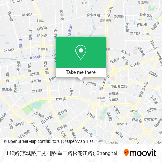 142路(凉城路广灵四路-军工路松花江路) map