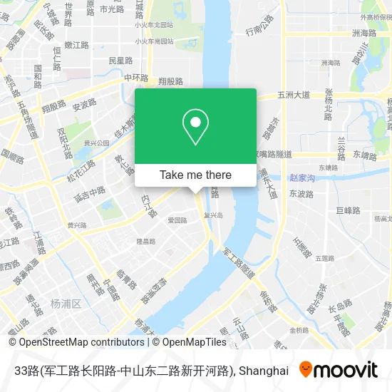 33路(军工路长阳路-中山东二路新开河路) map